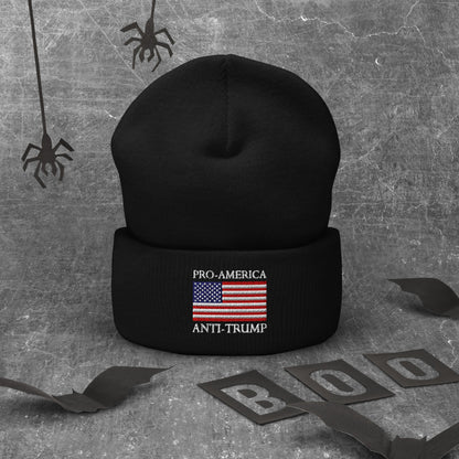 Pro America - Anti Trump Cuffed Beanie - DON'S Downfall