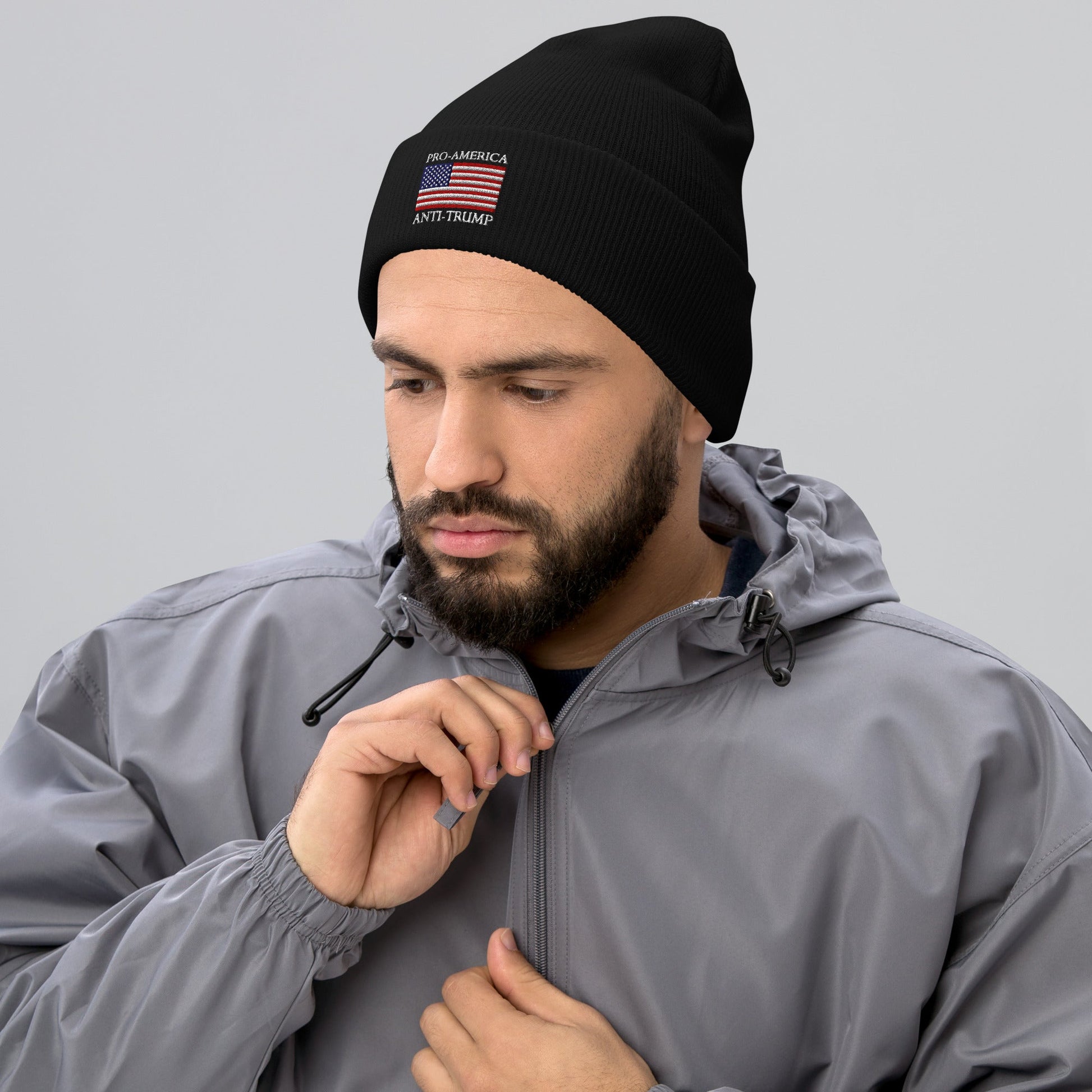 Pro America - Anti Trump Cuffed Beanie - DON'S Downfall